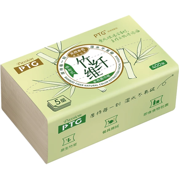 PTG Bamboo Fiber Natural Color Pop - Up Facial Tissues 10 Packs PTG Bamboo Fiber Natural Color Pop - Up Facial Tissues 10 Packs
